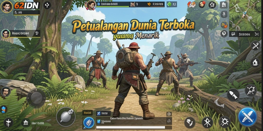 Tampilan gameplay menakjubkan dari 62IDN dalam dunia terbuka.