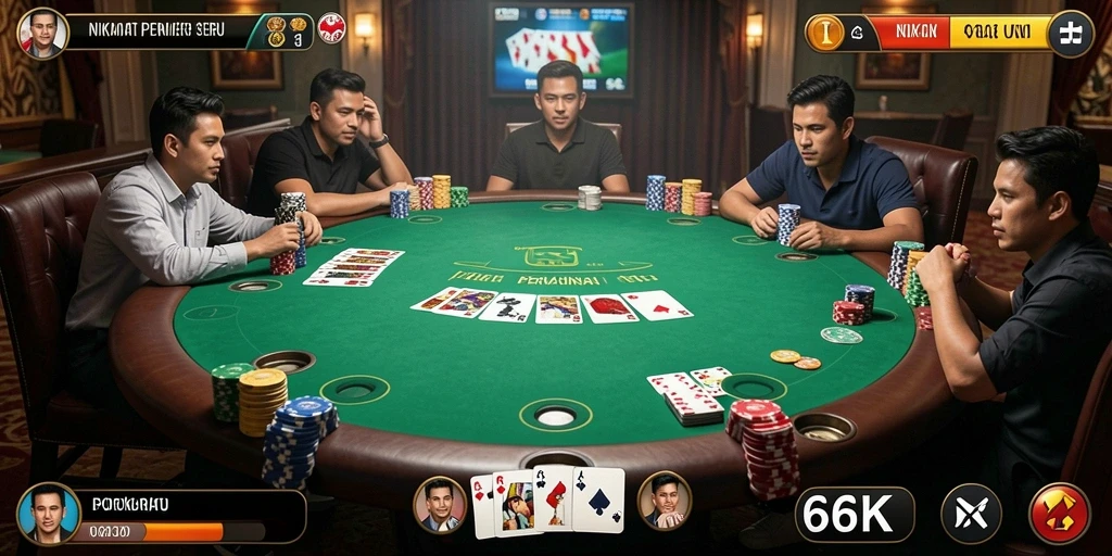 Tampilan Gameplay Poker yang Seru di 66K