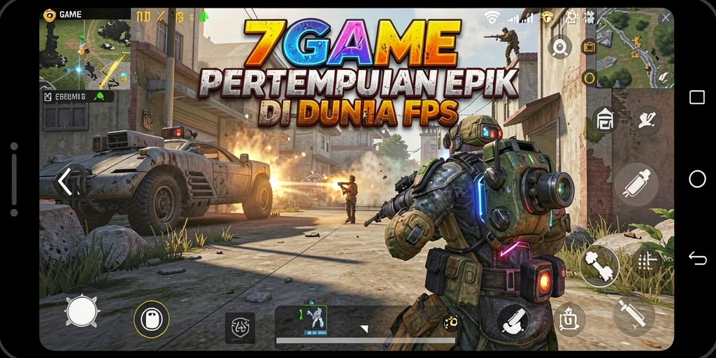 Screenshot menampilkan aksi gameplay seru dalam 7GAME FPS.