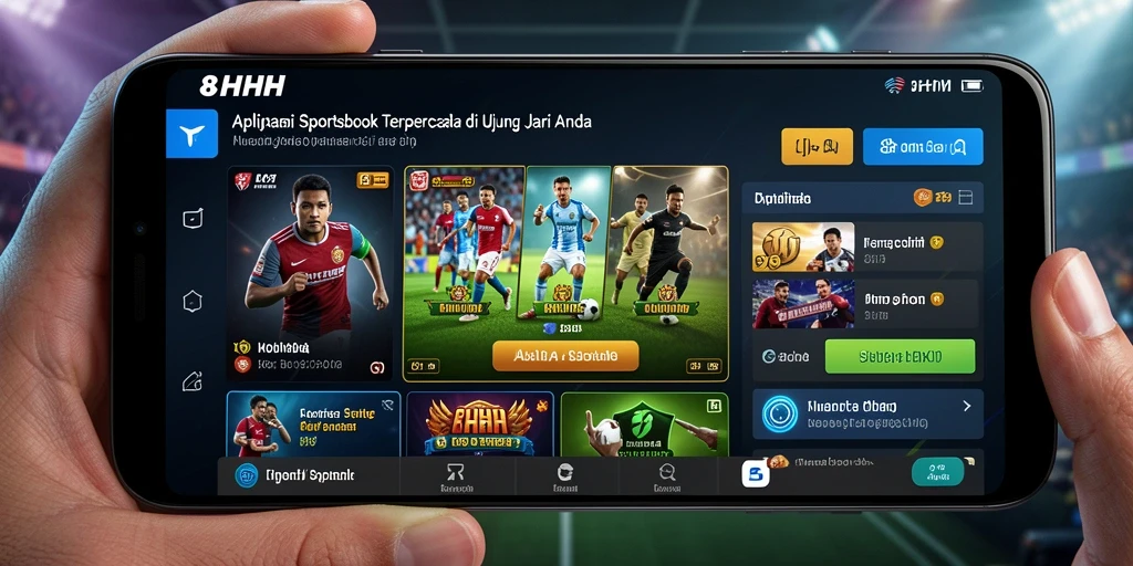 Screenshot gameplay 8HHH menampilkan aksi taruhan olahraga yang menarik.