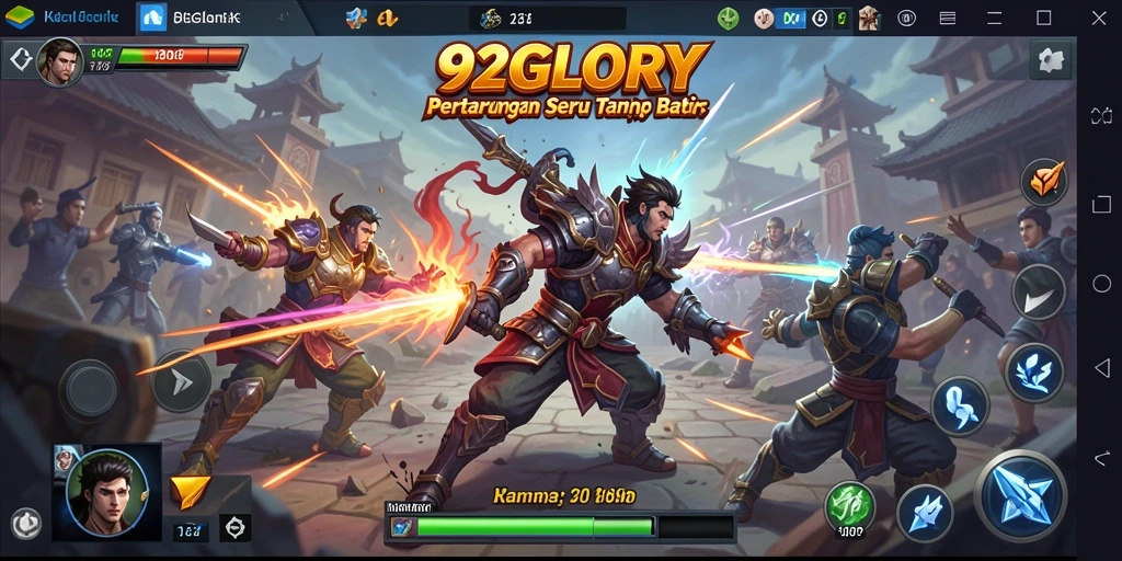 Gameplay seru dalam pertarungan karakter 92GLORY.