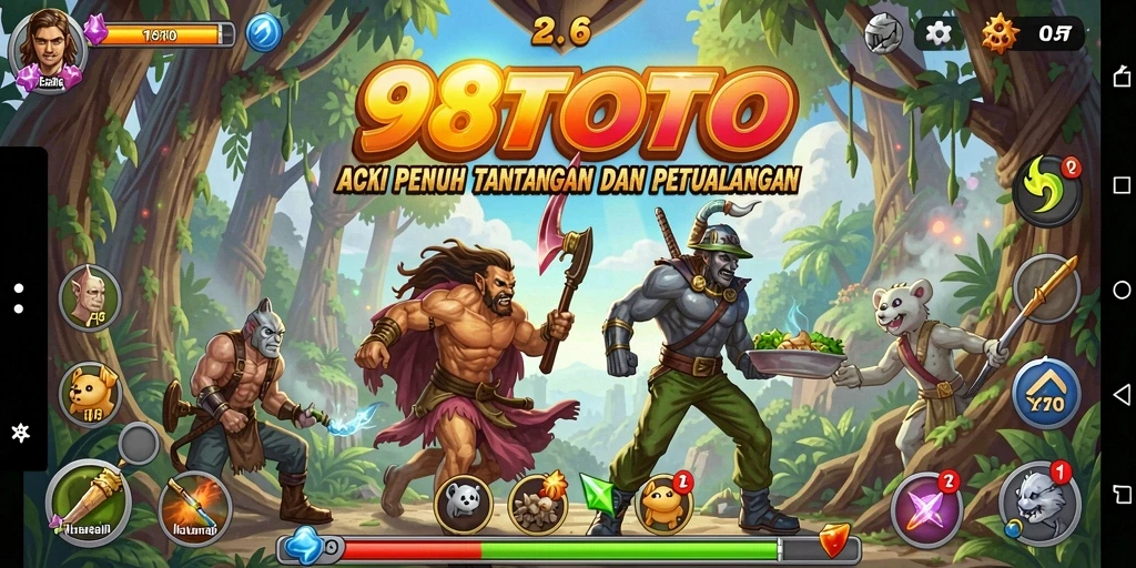 Screenshot gameplay 98TOTO menampilkan aksi seru dan serangan yang mendebarkan.