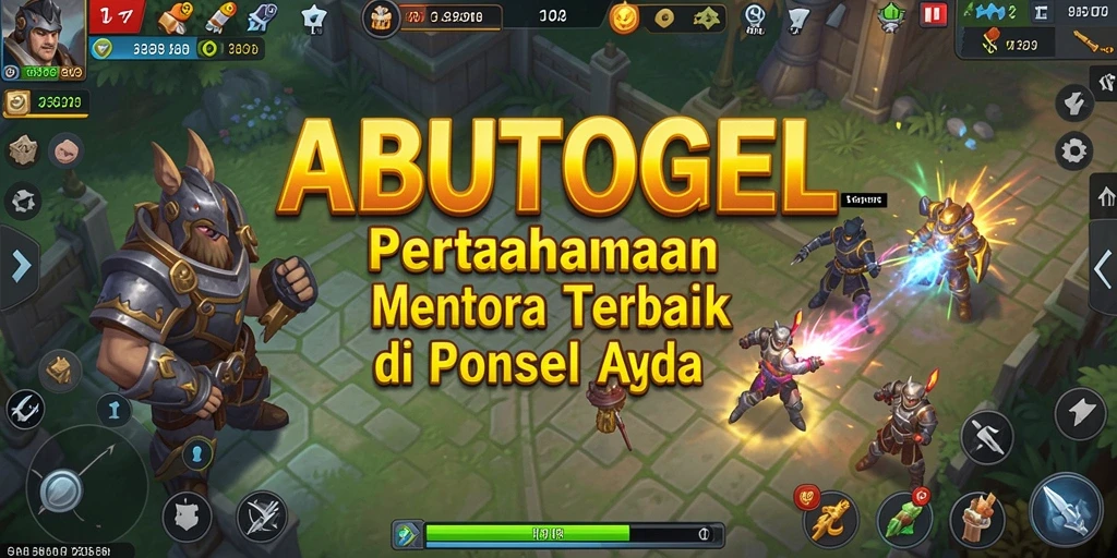 Screenshot utama game ABUTOGEL menampilkan pertahanan menara yang epik.