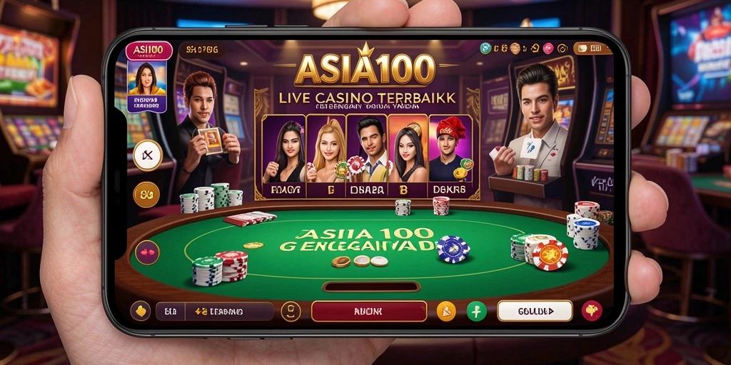 Gameplay Live Casino yang mendebarkan di aplikasi ASIA100.