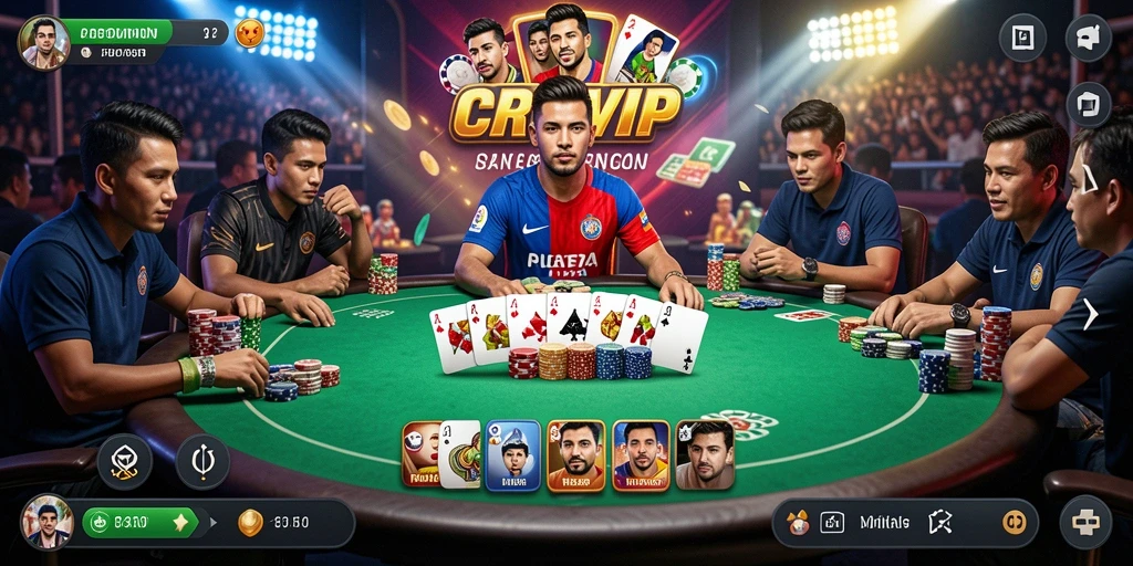 Tampilan screenshot CR7VIP yang menunjukkan aksi permainan Poker.