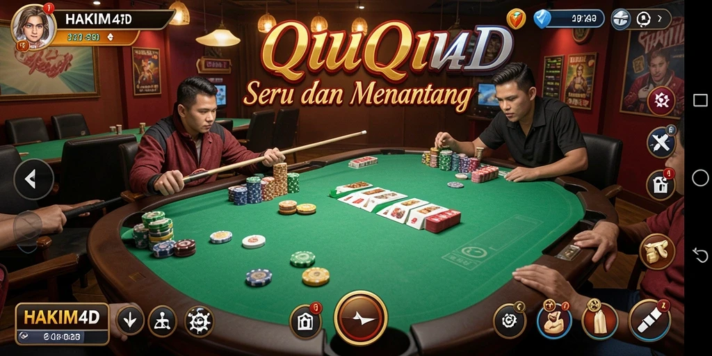 Tampilan gameplay QiuQiu HAKIM4D yang menarik dan seru.