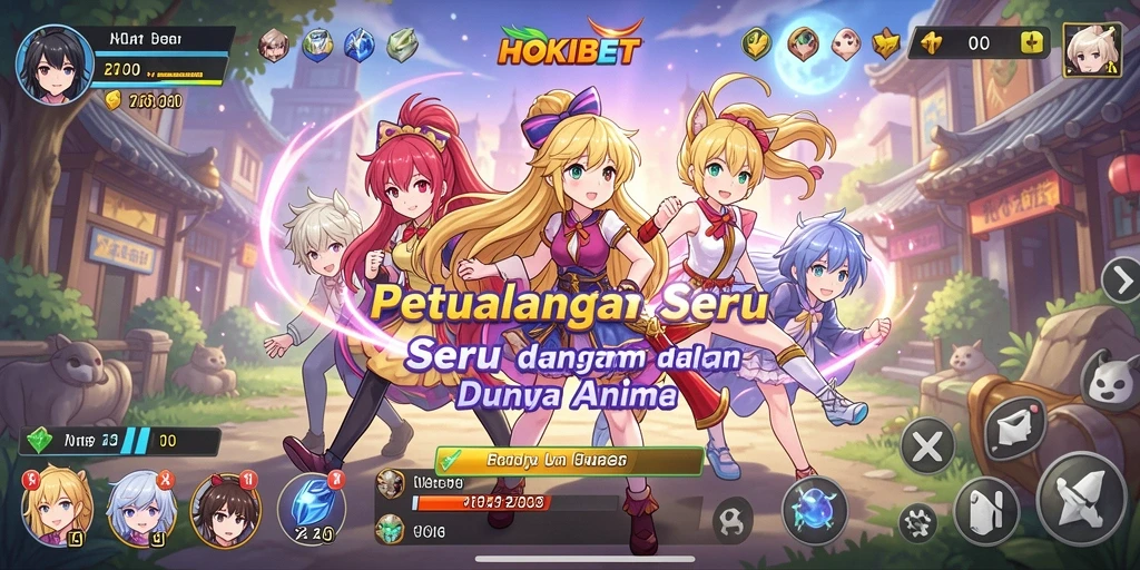 Tampilan menarik dari gameplay HOKIBET yang penuh aksi dan karakter anime.