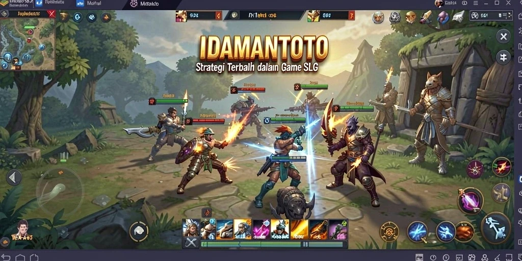 Screenshot permainan IDAMANTOTO menunjukkan pertempuran strategi yang mendebarkan.
