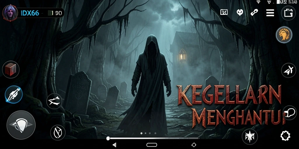Screenshot gameplay IDX66 menampilkan suasana mencekam dan menakutkan.