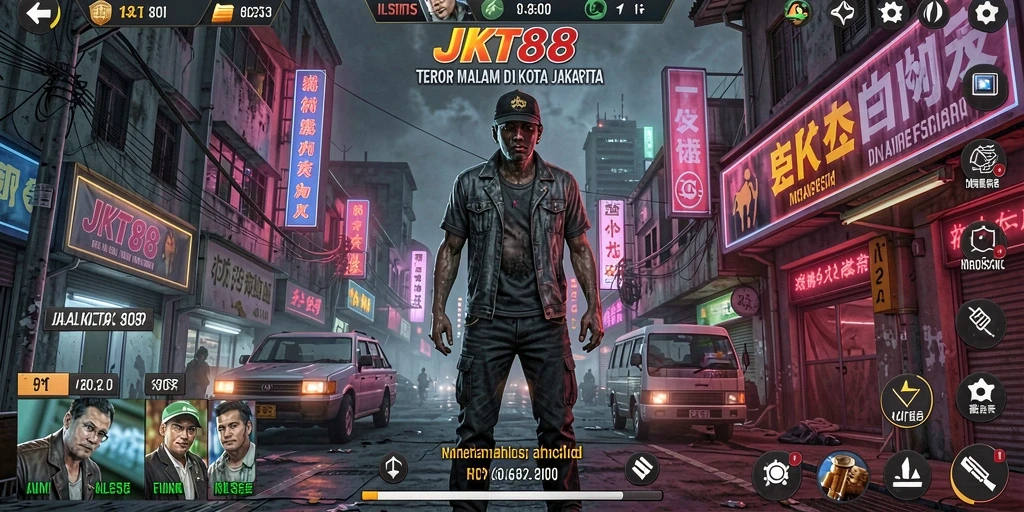 Tangkapan layar gameplay JKT88 menampilkan suasana horor yang mencekam.