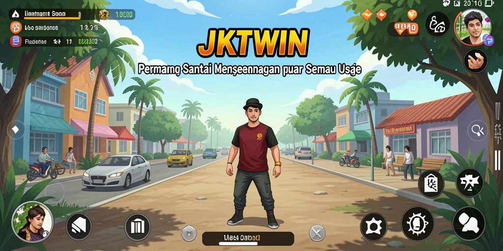 Tampilan gameplay JKTWIN yang menyenangkan dan penuh warna.