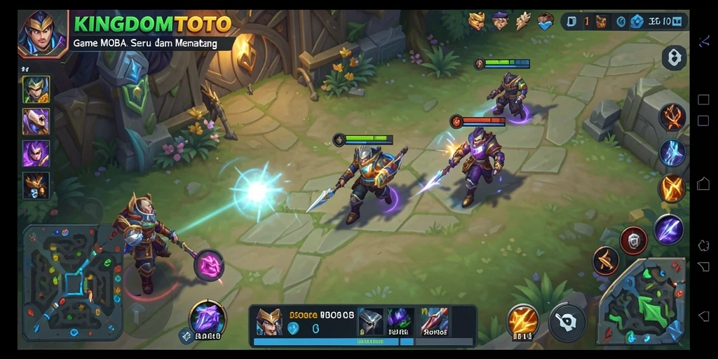 Screenshot gameplay KINGDOMTOTO yang menampilkan aksi pertempuran tim.