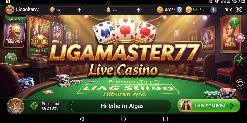 Gameplay langsung <strong>LIGAMASTER77</strong> dengan dealer yang professional dan variasi permainan.