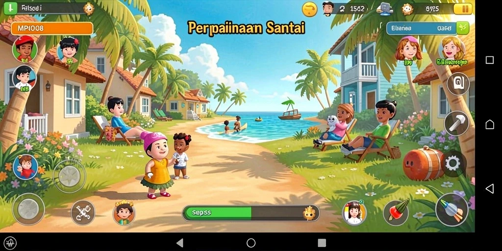 Tampilan gameplay MPO08 yang menyenangkan dan warna-warni.