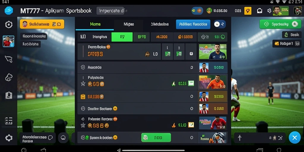 Tampilan menarik dari gameplay Sportsbook MT777 dengan fitur taruhan langsung.