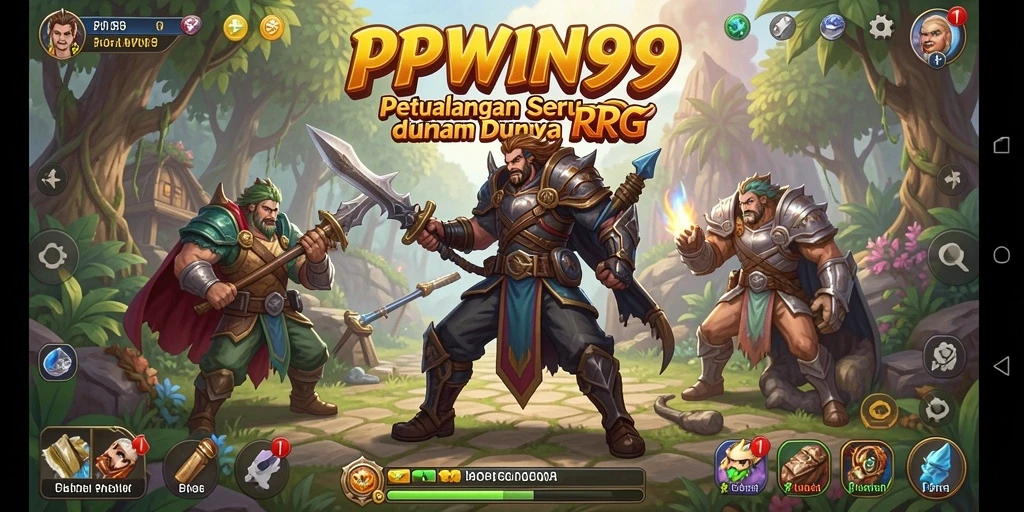 Tangkapan layar PPWIN99 menampilkan karakter dalam pertempuran seru di dunia RPG.