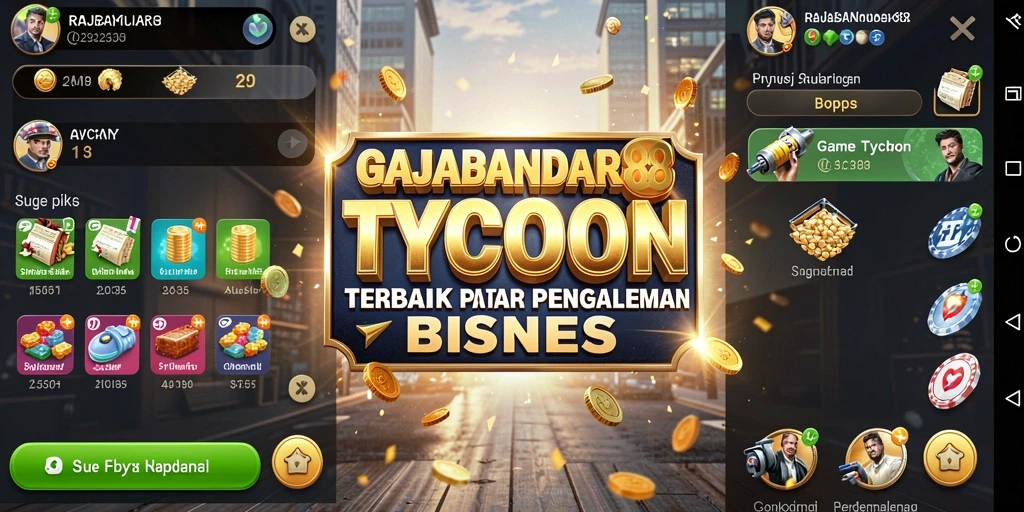 Tampilan gameplay <strong>RAJABANDAR88</strong> saat mengelola bisnis Tycoon.