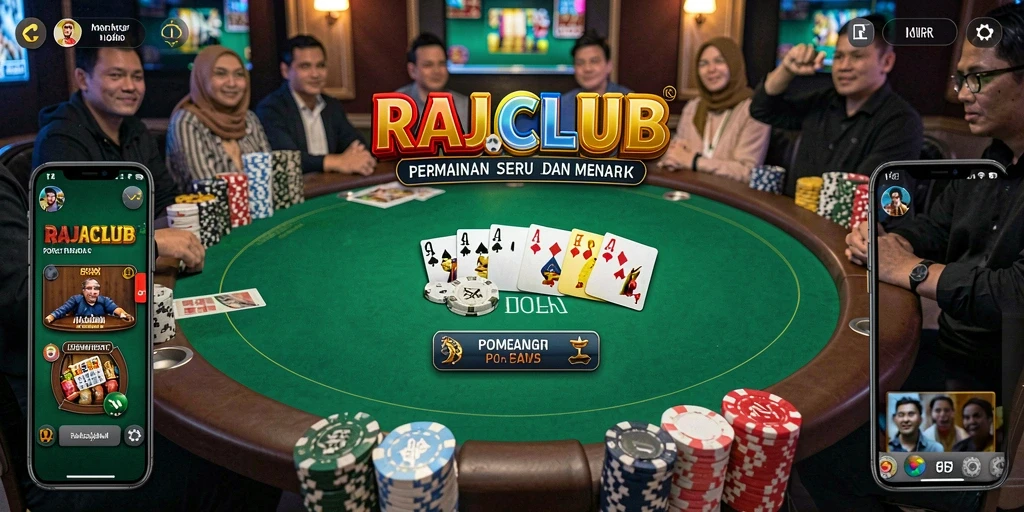 Tampilan gameplay menarik dari RAJACLUB dalam permainan Poker.