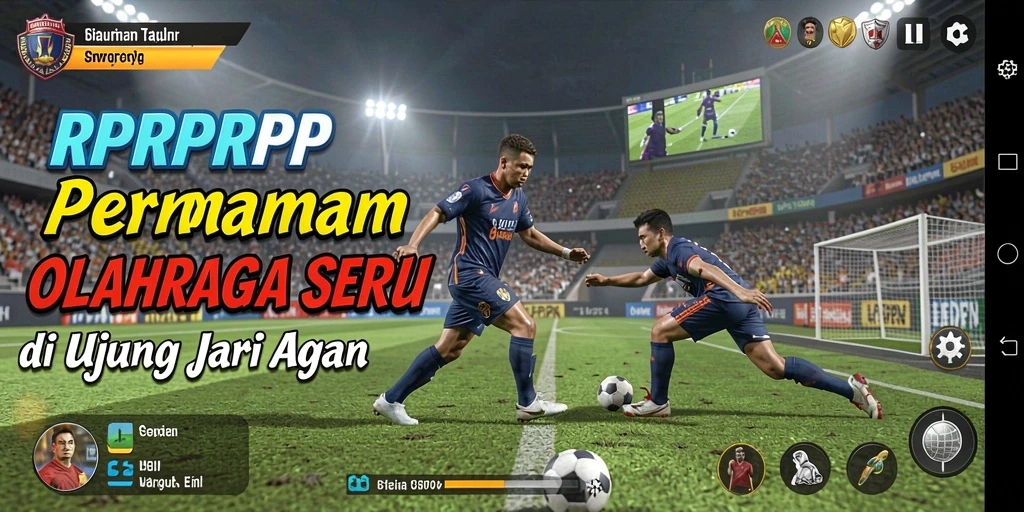 Tampilan gameplay RPRPRP penuh aksi olahraga yang mendebarkan.
