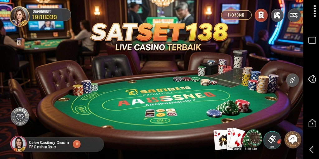 Screenshot SATSET138 menampilkan dealer profesional dan pemain dalam suasana Live Casino.